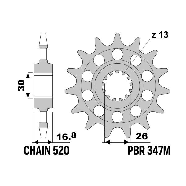 PBR front sprocket Z15 teeth 520 size Honda XL750 Transalp 2023-2024