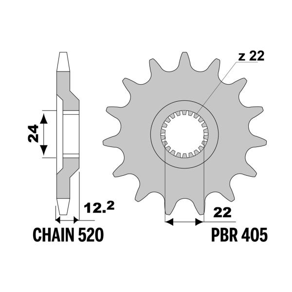 PBR front sprocket Z17 teeth 520 size Aprilia Tuareg 600 1985-1987