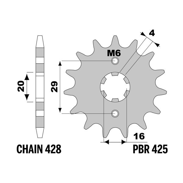 Pignone PBR Z15 denti passo 428 Suzuki RG Gamma 80 1984-1994