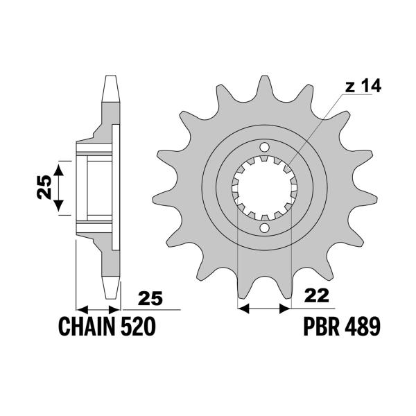 Pignone PBR Z15 denti passo 520 Ducati Sport 1S 750 1988-1988