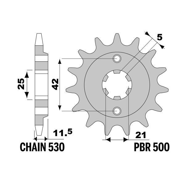 PBR front sprocket Z15 teeth 530 size Ducati Indiana 650 1987-1988