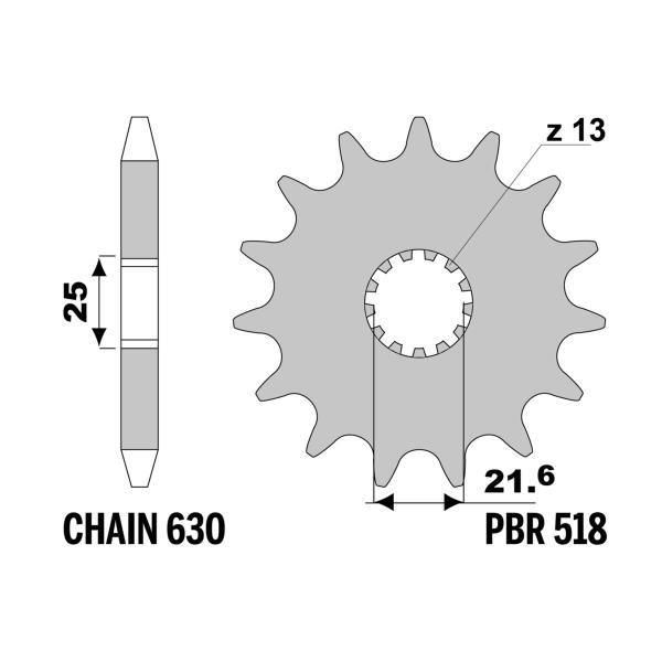 Pignone PBR Z15 denti passo 630 Suzuki GS1000 1978-1985