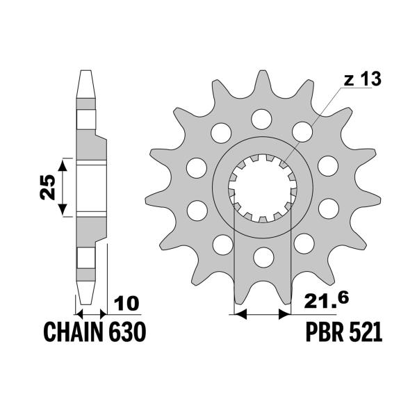 PBR front sprocket Z15 teeth 630 size Kawasaki Z1000A 1977-1978