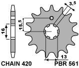 Stoneder 420 - Pignone per catena anteriore a 16 denti, 20 mm, per