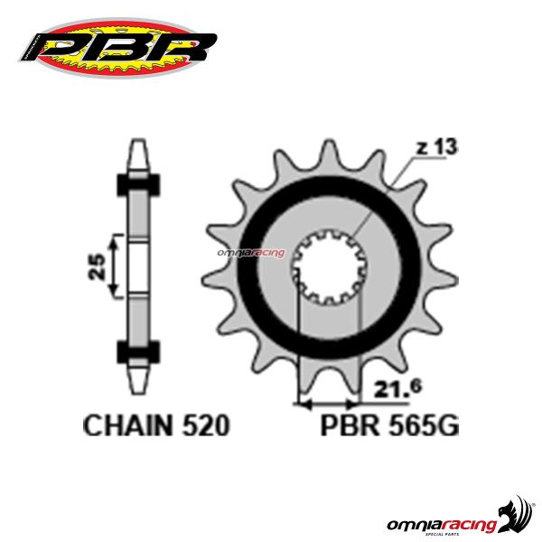 Pignone PBR Z15 denti con gomma passo 520 Cf moto SR450 2023