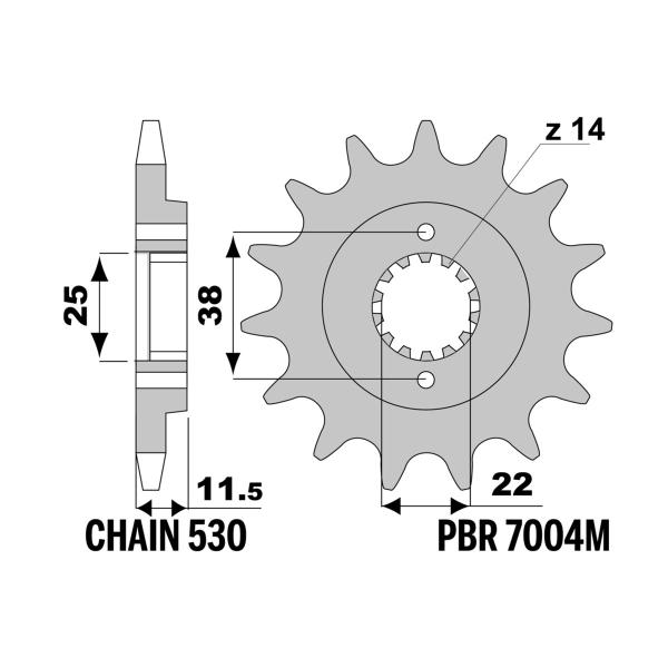PBR front sprocket Z15 teeth 530 size Ducati Paso 1S 750 1987-1987